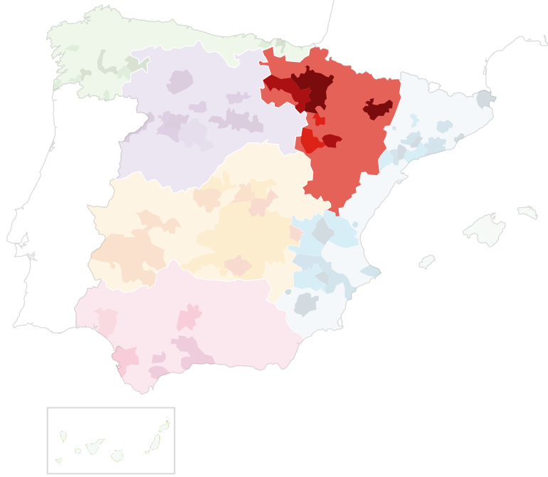 Ebro River Valley Wine Area Map