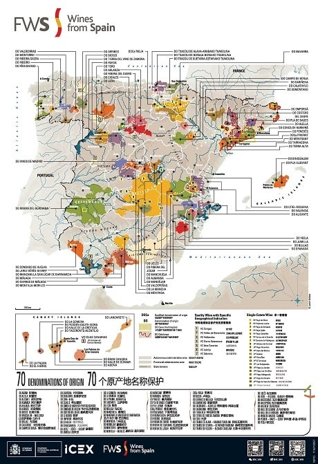 70个原产地名称保护 - 地图